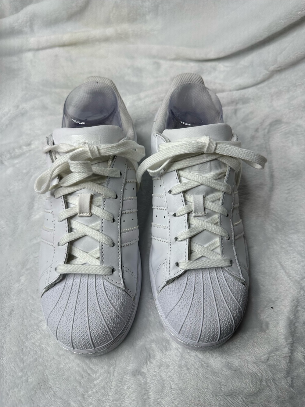 adidas White Low-Top Shell-Toe Sneakers